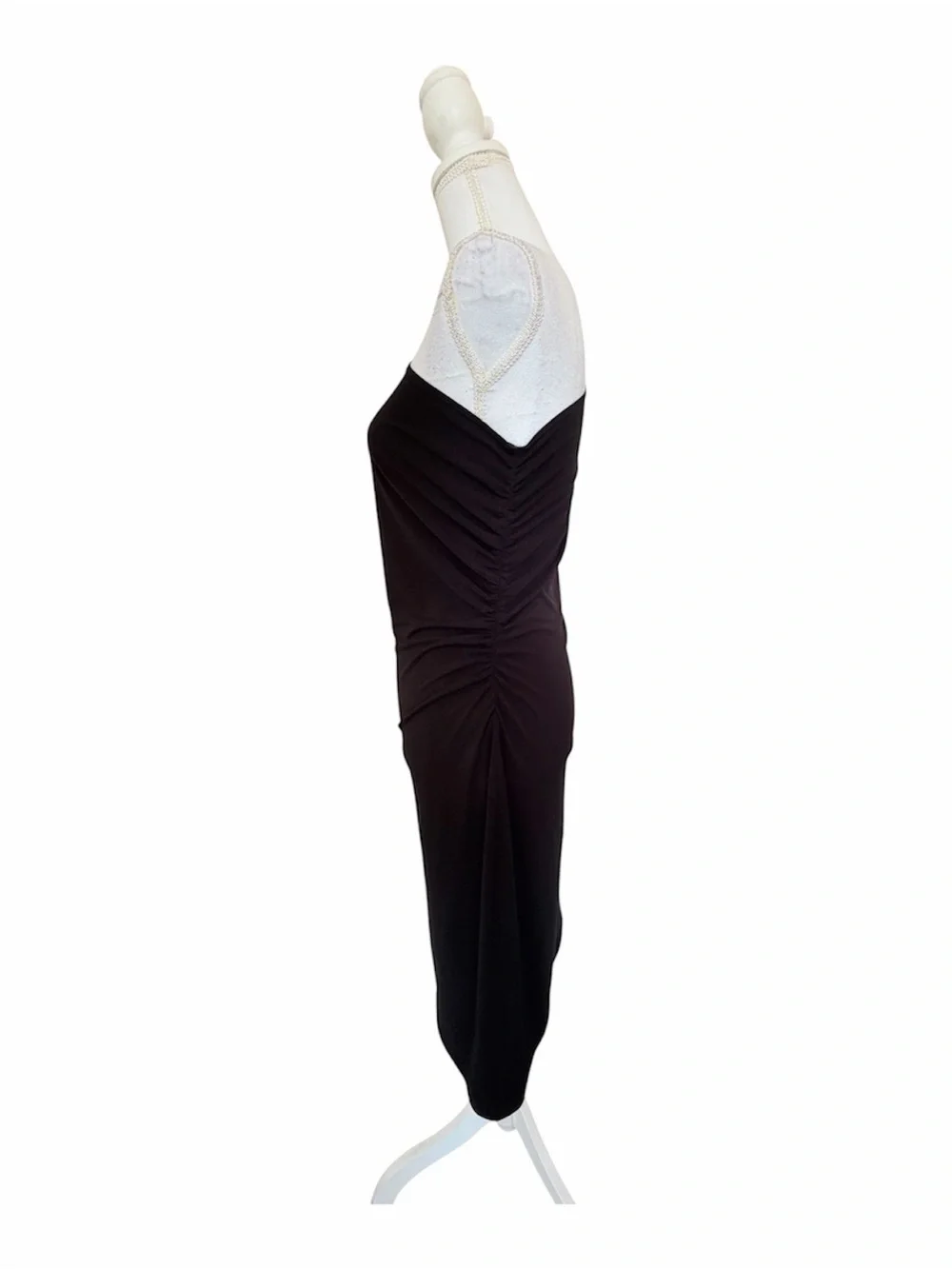 Laundry By Shelli Segal One-Shoulder Black Midi Dress Size 10 - Picture 3 of 10
